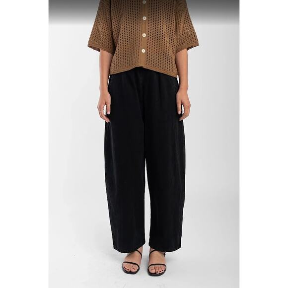 Babette Pinsky Wide Leg Pleated Trousers Black - Size XS - Picture 1 of 9